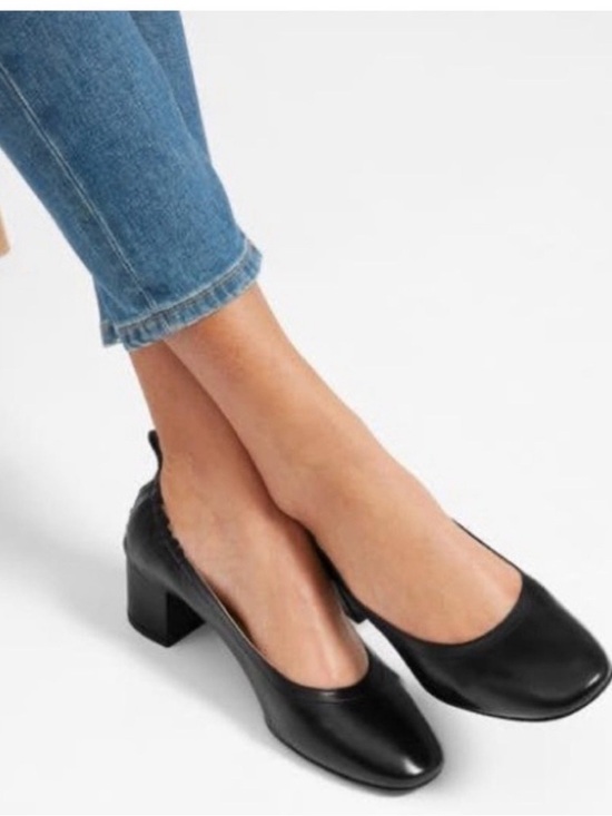 Everlane Shoes - Everlane The day heel  Black Low Block Heel Pumps leather size 8 pumps